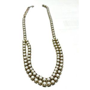 Vintage White Milk Glass Collar Necklace